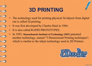 3 d printing pen final | PPTX