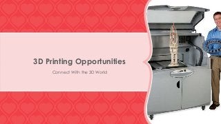 3D Printing Opportunities
Connect With the 3D World
 