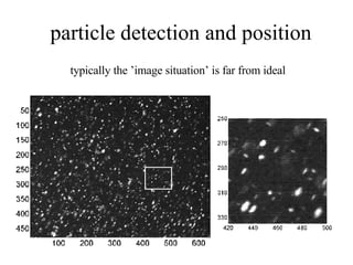 particle detection and position typically the ’image situation’ is far from ideal 