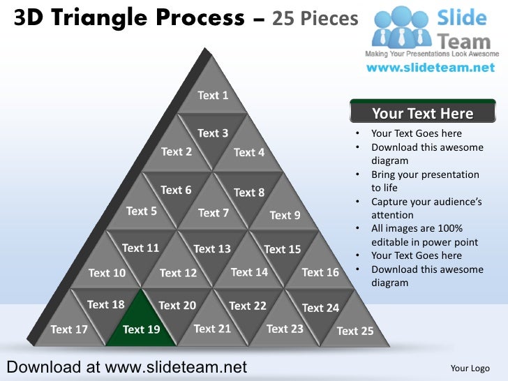 3 d pyramind triangle built out of puzzle pieces process 25 pieces po…