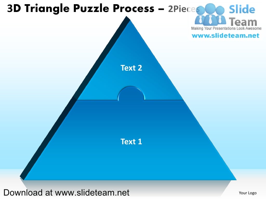 3 d pyramind triangle built out of puzzle pieces puzzle process 2 pie…