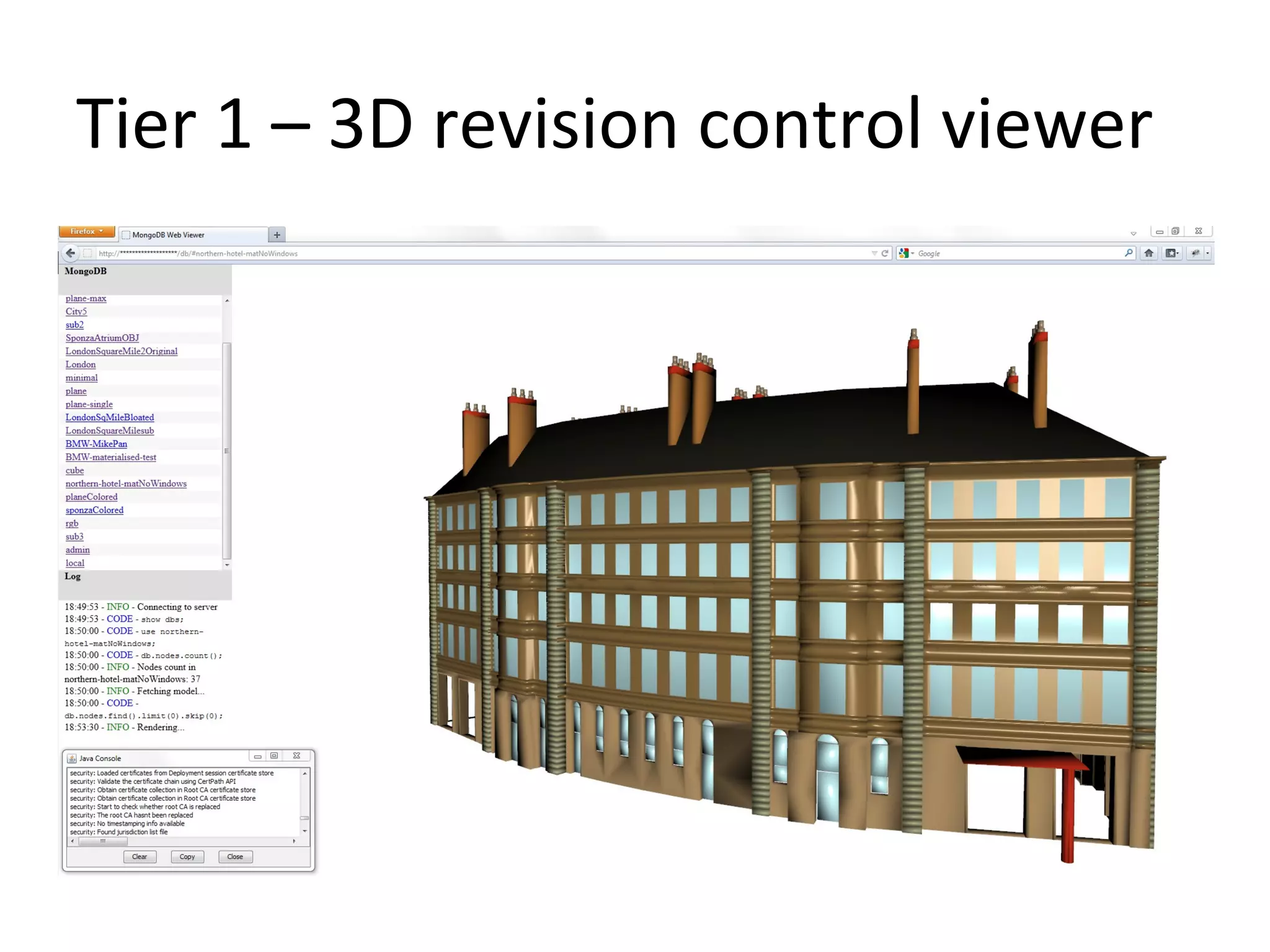Tier 1 – 3D revision control viewer
 