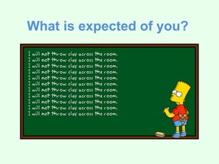 What is expected of you?
 