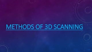 METHODS OF 3D SCANNING
 