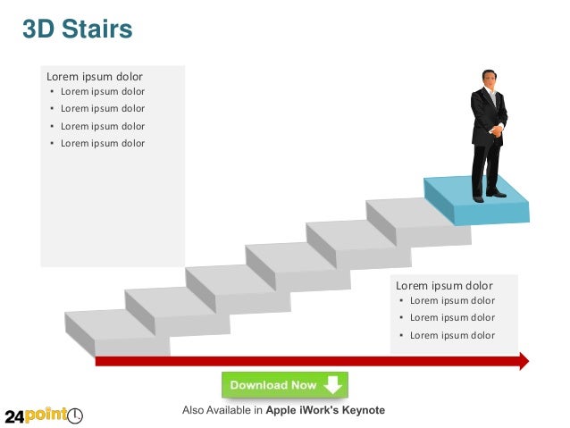 3D Stairs Editable PowerPoint Presentation