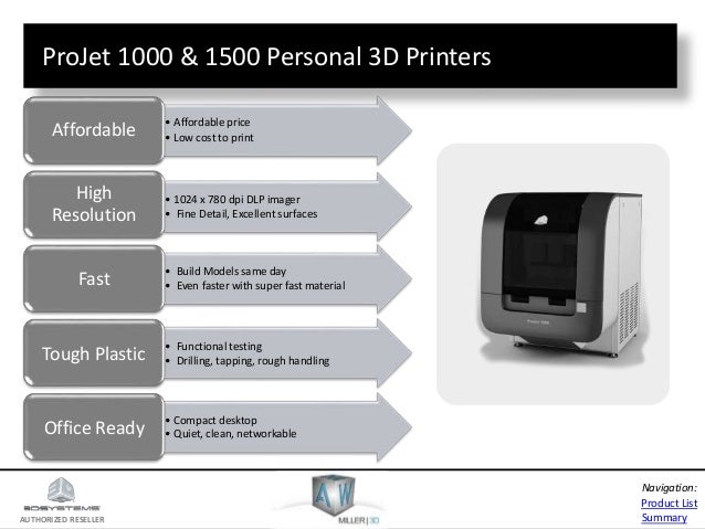 3D Systems printer overview FTI - 3D Systems Printer Overview Fti Projet 1000 1500 Series 9 638