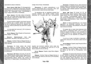 1d+13 
capacidade de atacar à distancia. 
Deva Astral (33 Pts): F5 (Esmagamento), 
H4, R4, A4, PdF0, Magia Branca, Boa Fama, Infravisão, 
Visão Aguçada, Ver o Invisível, invulnerabilidade elétrico, 
Sônico, Vôo, Teleportação Planar, Vulnerabilidade a 
Fogo, Codigo Honra Herois, Honestidade. 
Deva Astral: Uma bela criatura humanóide, 
muito alta, com longas asas emplumadas e um corpo 
ágil e gracioso, brilha com um poder interior que torna 
difícil observá-lo diretamente. 
Os devas astrais protegem outros seres menores 
de tendência boa e ajudam sempre que possível. 
Eles são os defensores especiais dos viajantes, bem 
como das criaturas poderosas que assumiram causas 
benéficas. 
Um deva astral tem cerca de 2, 25 m de altura e 
pesa cerca de 125 kg. 
Arma Mágica: Maça Pesada do Rompimento, 
Bônus Mágico: +3, Sagrada. 
Esquiva Sobrenatural: Caso seja 
Surpreendido, não perde o seu Bônus de H na FD. 
Magias: Conhece Todas as Magias Brancas, e 
pode conjurá-las mesmo se não tiver os Pré-requisitos, 
como Clericato. 
Combate: Os devas astrais não temem 
de forma alguma o combate corporal. Eles são 
adversários dedicados quando é necessário enfrentar 
as forças do mal com suas fabulosas maças pesadas 
do rompimento. 
Planetário (37 Pts): F6 (Corte), H5, R5, A5, 
PdF0, Ataque Especial, Ataque Multiplo, Magia Branca, 
Boa Fama, Infravisão, Visão Aguçada, Ver o Invisível, 
invulnerabilidade elétrico, Sônico, Vôo, Pontos de 
Magia Extra x 2, Regeneração, Vulnerabilidade a Fogo, 
Codigo Honra Herois, Honestidade. 
Planetário: A criatura assemelha-se a um 
humano extremamente alto e musculoso, calvo, com 
pele esmeralda e asas brancas emplumadas. 
Os planetários são os magníficas generais dos 
exércitos celestiais. Eles também auxiliam mortais 
poderosos em cruzadas pelo bem, principalmente 
aqueles que envolvem batalhas contra seres das 
profundezas. Um planetário tem cerca de 2,7 m de 
altura e pesa em torno de 250 kg. 
Arma Mágica: Espada Larga Bônus Mágico: 
+4, Sagrada. 
Magias: Conhece Todas as Magias Brancas, e 
pode conjurá-las mesmo se não tiver os Pré-requisitos, 
como Clericato. 
Combate: A despeito de seu vasto arsenal de 
poderes mágicos, os planetários adoram se engajar em 
combates corporais, brandindo suas espadas largas. 
Em especial, estes celestiais apreciam confrontar as 
criaturas abissais. 
Solar (55 Pts): F8 (Corte), H7, R7, A6, 
PdF6(Perfuração), Ataque Especial, Ataque Multiplo, 
Magia Branca, Boa Fama, Infravisão, Visão Aguçada, 
Ver o Invisível, invulnerabilidade elétrico, Sônico, 
Vôo, Pontos de Magia Extra x 3, Resistência à Magia, 
Regeneração, Vulnerabilidade a Fogo, Codigo Honra 
Herois, Honestidade. 
Solar: A criatura assemelha-se a um humano 
gigantesco, de constituição poderosa, com olhos 
brilhantes cor de topázio, pele prateada (ou dourada) e 
asas brancas luminosas. 
Os solares são os anjos mais poderosos entre 
sua espécie e geralmente atuam como os braços 
direitos de alguma divindade ou como campeões de 
cruzadas cósmicas com objetivos benéficos maiores 
(como eliminar um tipo especifico de obstáculo ou 
maldade). 
A voz de um solar é profunda e imponente. A 
criatura tem cerca de 2,7m de altura e pesa cerca de 
250 kg. 
Arma Mágica: Espada Larga Dançarina Bônus 
Mágico: +5, Sagrada. 
Magias: Conhece Todas as Magias Brancas, 
não Gasta PMs para conjurar magias, e pode conjurá-las 
mesmo se não tiver os Pré-requisitos, como 
Clericato. 
Combate: Os solares são poderosos campeões 
do bem. Apenas os abissais mais poderosos podem 
ser comparados a estas criaturas. Ainda mais temíveis 
que suas espadas largas dançarinas, seus arcos 
longos compostos são capazes de criar qualquer tipo 
 