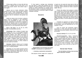 1d+35 
Embora sejam anfíbios, os chuuls não são bons 
nadadores, e preferem ficar em terra firme ou em 
águas rasas quando atacam. Eles adoram caçar o 
povo-lagarto. 
Sabe-se que os chuuls colecionam troféus 
retirados de suas vítimas. Ainda que sejam incapazes 
de usar armas e outros equipamentos, os chuuls 
guardam esses itens em suas tocas. Quando a vítima 
não possui nada de interessante, eles guardam seu 
crânio. 
Apesar da maioria viver em selvas e pântanos, 
alguns chuuls se adaptaram à vida subterrânea, 
caçando nas proximidades de lagos e rios. Esta 
variedade subterrânea se alimenta de trogloditas e 
drow incautos. Algumas vezes, os chuuls podem ser 
escravizados por um beholder ou devorador de mentes. 
A criatura tem 2,4 m de comprimento e pesa 325 kg. 
Chuul (15 Pts): F4, H2, R3, A3, PdF0, 
Infravisão, Invulnerabilidade (Químico) 
Constrição: Caso o ataque de agarrar seja 
bem-sucedido (FA= F+H +1 d), ele passa a provocar 
dano automático nos turnos seguintes, e a vítima é 
considerada Indefesa. Uma vítima aprisionada só 
consegue atacar se antes passar em um teste de 
Força, e mesmo assim só pode usar armas pequenas 
como adagas e espadas curtas (com uma Força 
máxima de F1 ou FA=1+H+1d). Ataques feitos por 
outros personagens provocam, na vítima, metade do 
dano que causam ao Constritor. 
Paralisia: Qualquer criatura que for atingida 
pela manobra Constrição do chuul e falhar em um teste 
de R, fica 1d rodadas paralisado. 
Combate: Um chuul prefere aguardar próximo 
às margens, submerso em águas escuras, até ouvir 
uma presa se aproximando (seja dentro ou fora da 
água), e então atacar de surpresa. 
O chuul agarra e esmaga seus adversários 
com suas garras, e então tenta arrastá-los até seus 
tentáculos. Ele sempre tentará manter uma garra livre, 
portanto se estiver enfrentando um grande número 
de adversários, soltará os oponentes paralisados ou 
mortos sem devorá-los e continuará a agarrar, esmagar 
e paralisar os demais. 
Cocatriz 
“Ovos?! Quer nos contratar para pegar 
OVOS?! Vá procurar um galinheiro!” 
— Liramara, aventureira mercenária 
Este pequeno monstro mágico tem o aspecto de 
um galo com uma cauda (às vezes duas ou três) de 
serpente ou lagarto. Pode ser encontrado em florestas 
e cavernas, onde se alimenta de insetos e pequenos 
répteis. Não voa. 
Embora não pareça muito perigoso à primeira 
vista, o cocatriz tem o temido poder mágico de petrificar 
suas vítimas: sempre que acerta um ataque com o 
bico, além de causar dano (apenas 1 ponto), a vítima 
deve ser bem sucedida em um teste de R-1. Falha 
significa que ela foi transformada em pedra, como na 
magia Petrificação. Esse poder não consome Pontos 
de Magia da criatura, e funciona apenas com criaturas 
vivas. 
Cocatrizes se organizam em haréns formados 
por um macho e 1 d-2 fêmeas (estas não têm o poder 
de petrificação), cada uma responsável por um ninho 
contendo 1-2 ovos. 
Ovos de cocatriz são ingredientes mágicos, 
equivalendo a 2 PEs cada para esse propósito. O 
macho ataca ferozmente qualquer criatura que invada 
seu território. 
Cocatriz (5 Pts): F0, H 3, R1, A0, PdF0 
Cocatriz-lmperador: alguns aventureiros 
relatam ter encontrado uma versão gigante do 
cocatriz, medindo quase três metros de comprimento. 
Aparentemente a criatura comanda e protege várias 
famílias de cocatrizes normais — ela pode surgir 
acompanhada por 1d + 2 machos de tamanho normal. 
F2, H4, R2, A1, PdF0 (10 Pontos), Tem a mesma 
bicada petrificante, mas a vítima faz um teste de R-3 
para resistir. 
Corcel das Trevas 
“Ja não bastava mortos vivos normais 
agora aparecem cavalos” 
 