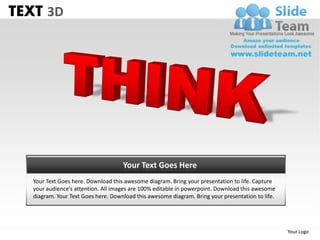 3d text powerpoint slides ppt templates | PDF