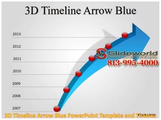 3D Timeline Arrow Blue PowerPoint Template and Themes