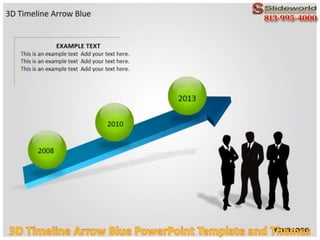 3D Timeline Arrow Blue PowerPoint Template and Themes