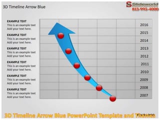 3D Timeline Arrow Blue PowerPoint Template and Themes