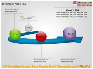 3D Timeline Arrow Blue PowerPoint Template and Themes