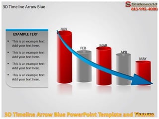 3D Timeline Arrow Blue PowerPoint Template and Themes