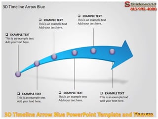 3D Timeline Arrow Blue PowerPoint Template and Themes