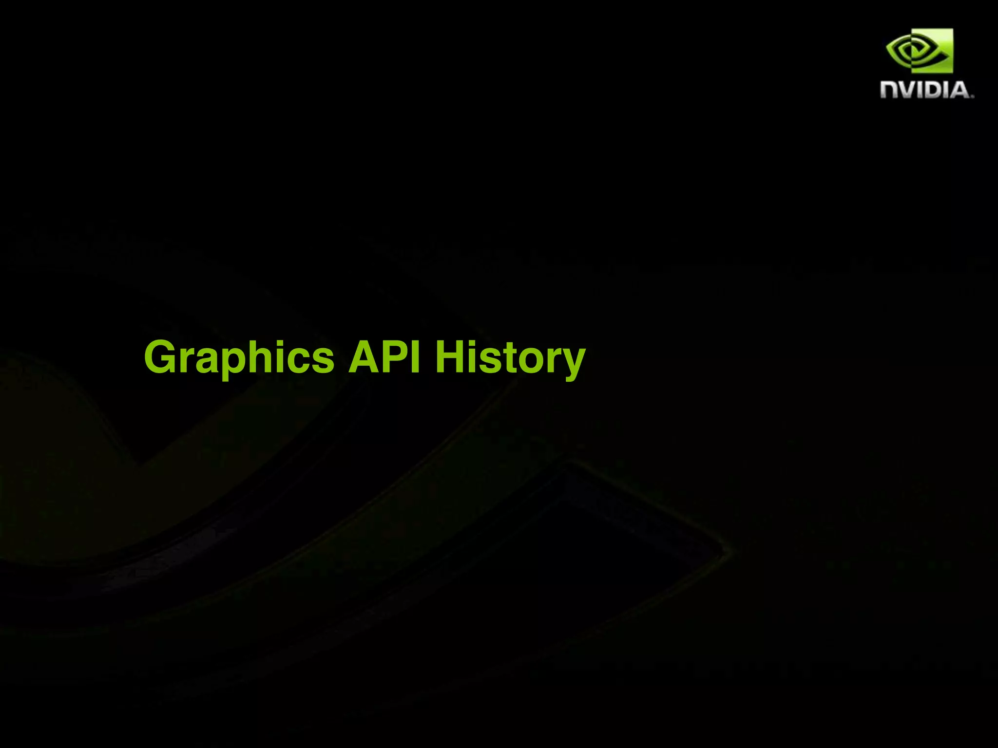 Graphics API History
 