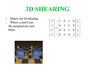 3d transformation computer graphics | PPTX