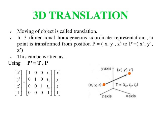 matrix representation of 3d transformation in computer graphics