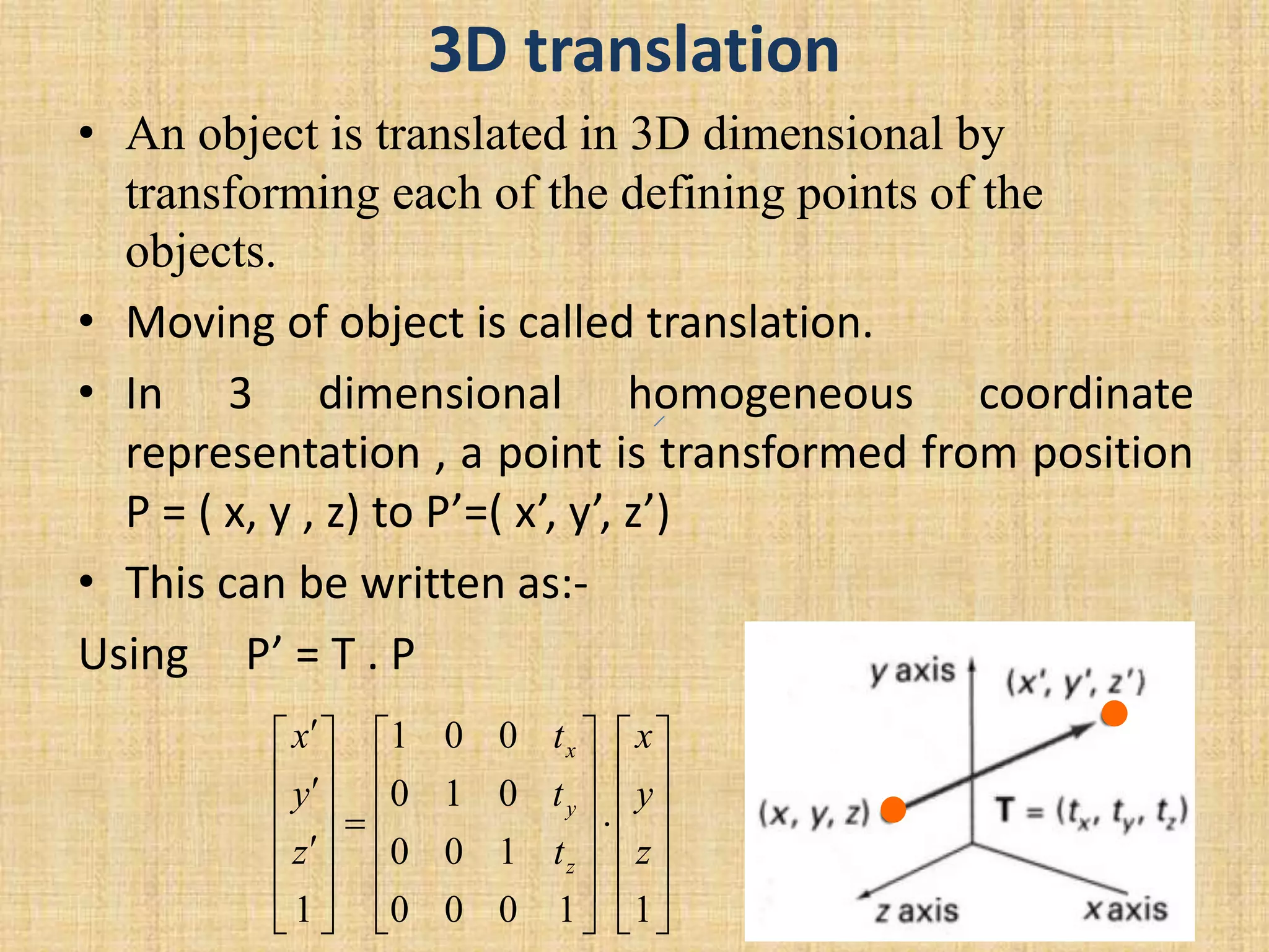 3D Transformation in Computer Graphics | PPTX