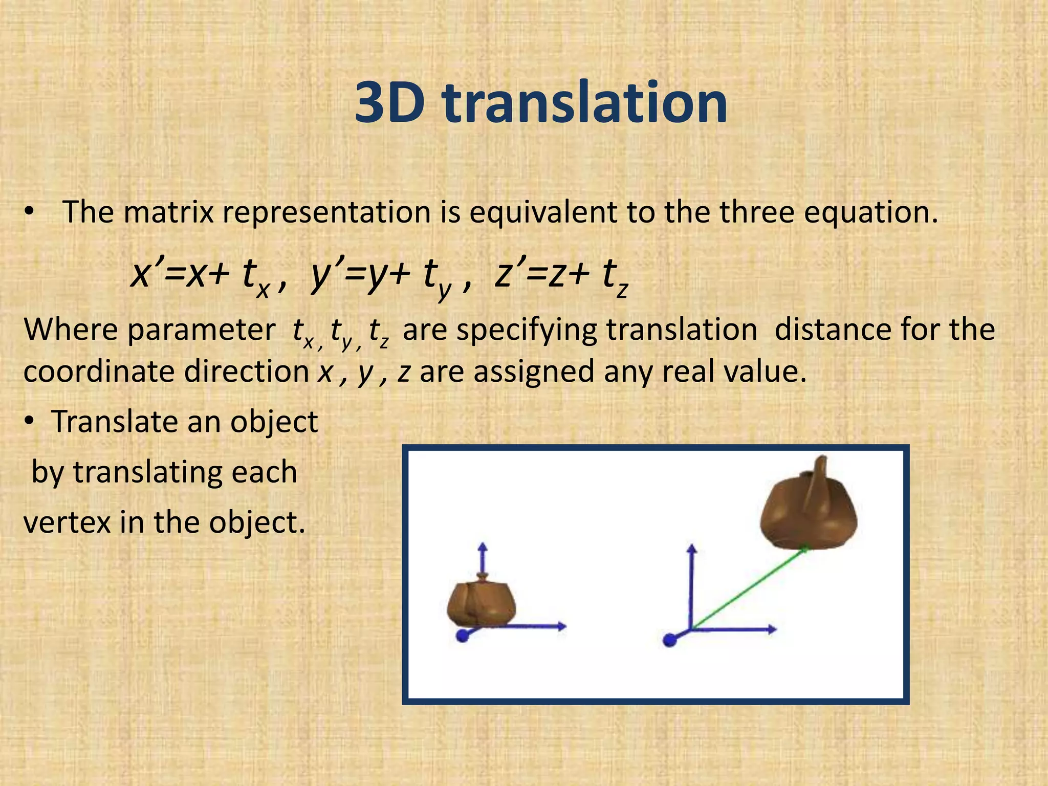 3D Transformation in Computer Graphics | PPTX