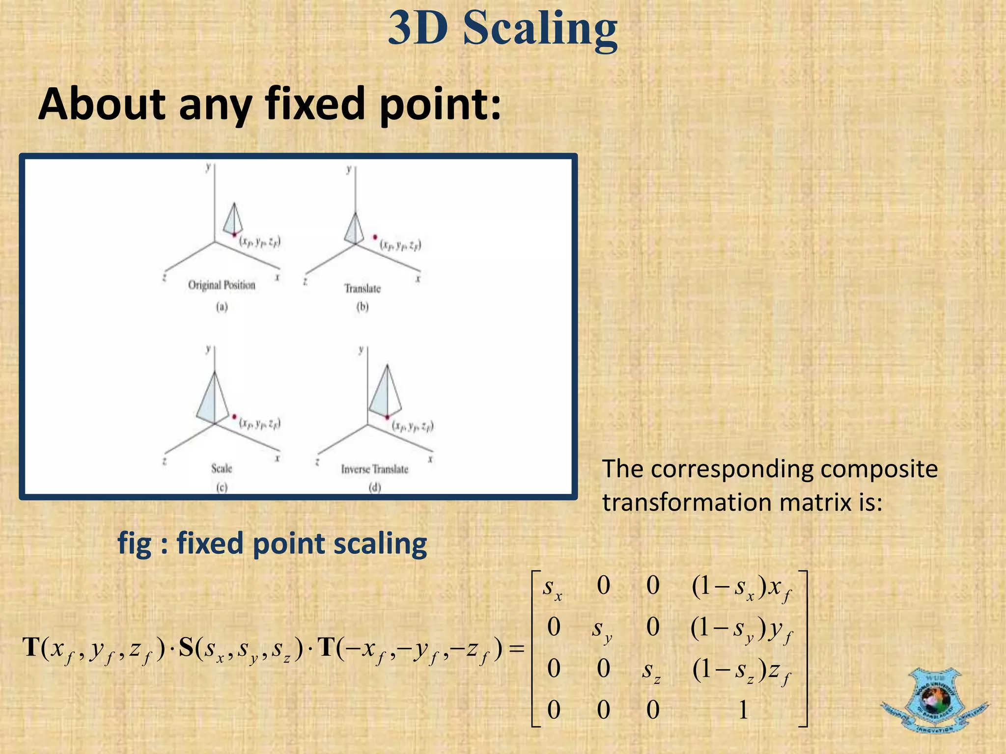 3D Transformation in Computer Graphics | PPTX | 3-D Graphics | Computer ...