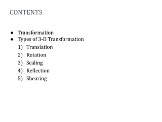 3D Transformation | PDF