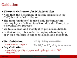 Ic Oxidation Process IC Fabrication Flow (Designer's Perspective) | PDF