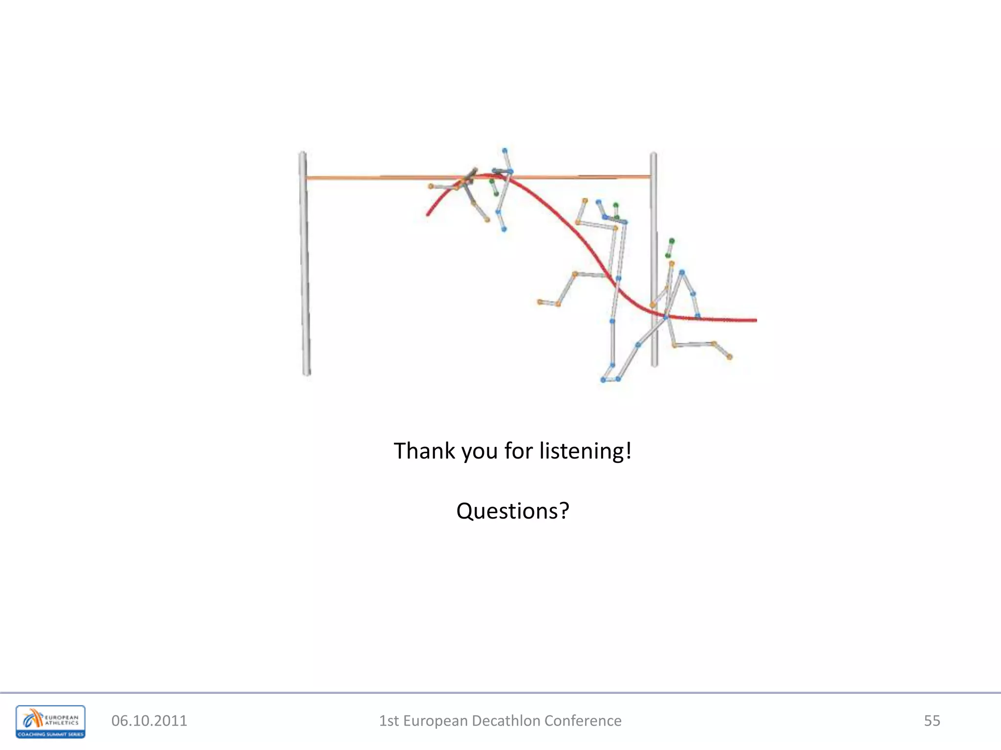 06.10.20111st European Decathlon Conference55Thank you for listening!Questions?
