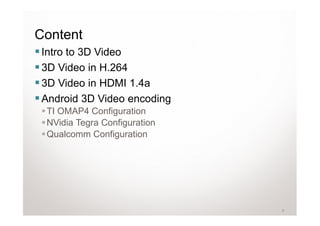 3D Video Programming for Android | PPTX
