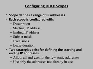 Scope Exclusions dynamic host configuration protocol | PPT