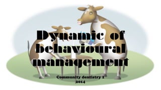 Dynamic of 
behavioural 
management 
Community dentistry 1 
2014 
 