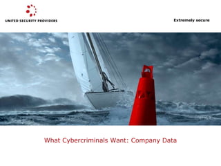 What Cybercriminals Want: Company Data
Extremely secure
 
