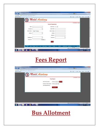 Fees Report
Bus Allotment
 