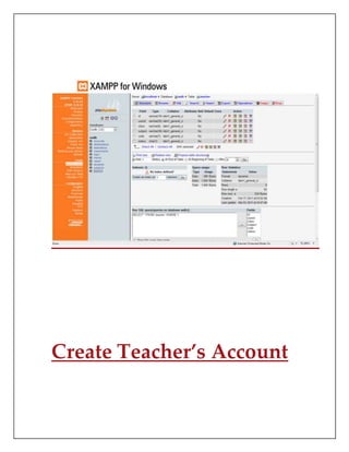 Create Teacher’s Account
 