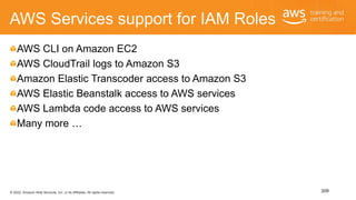 © 2020, Amazon Web Services, Inc. or its Affiliates. All rights reserved.
AWS Services support for IAM Roles
AWS CLI on Am...