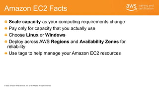 © 2020, Amazon Web Services, Inc. or its Affiliates. All rights reserved.
Amazon EC2 Facts
Scale capacity as your computin...
