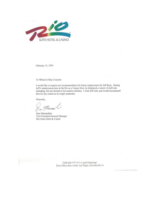 Rio Reference Letter