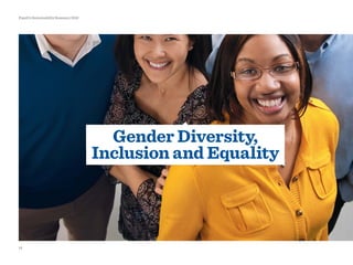 Gender Diversity,
Inclusion and Equality
14
PepsiCo Sustainability Summary 2010
 
