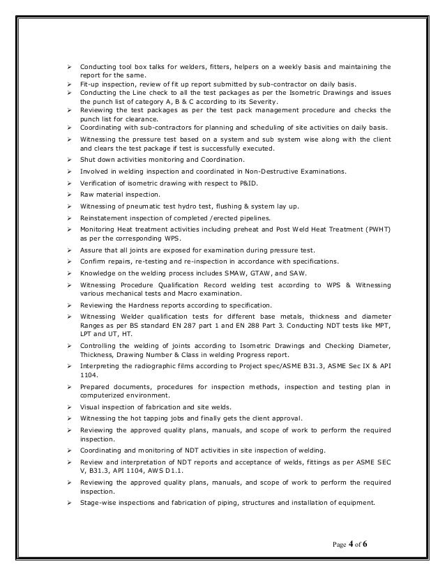 binukumar resume qa qc engineer ndt resume