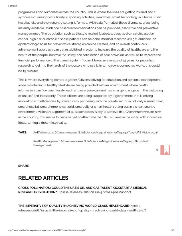 Arab Health Magazine Future Of Healthcare