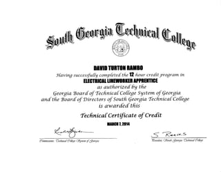 DTR Certificate SGTC