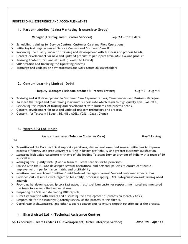 Order management sample resume Order management sample resume