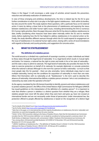 Addressing the Human Rights impact of Statelessness in the EU's ...