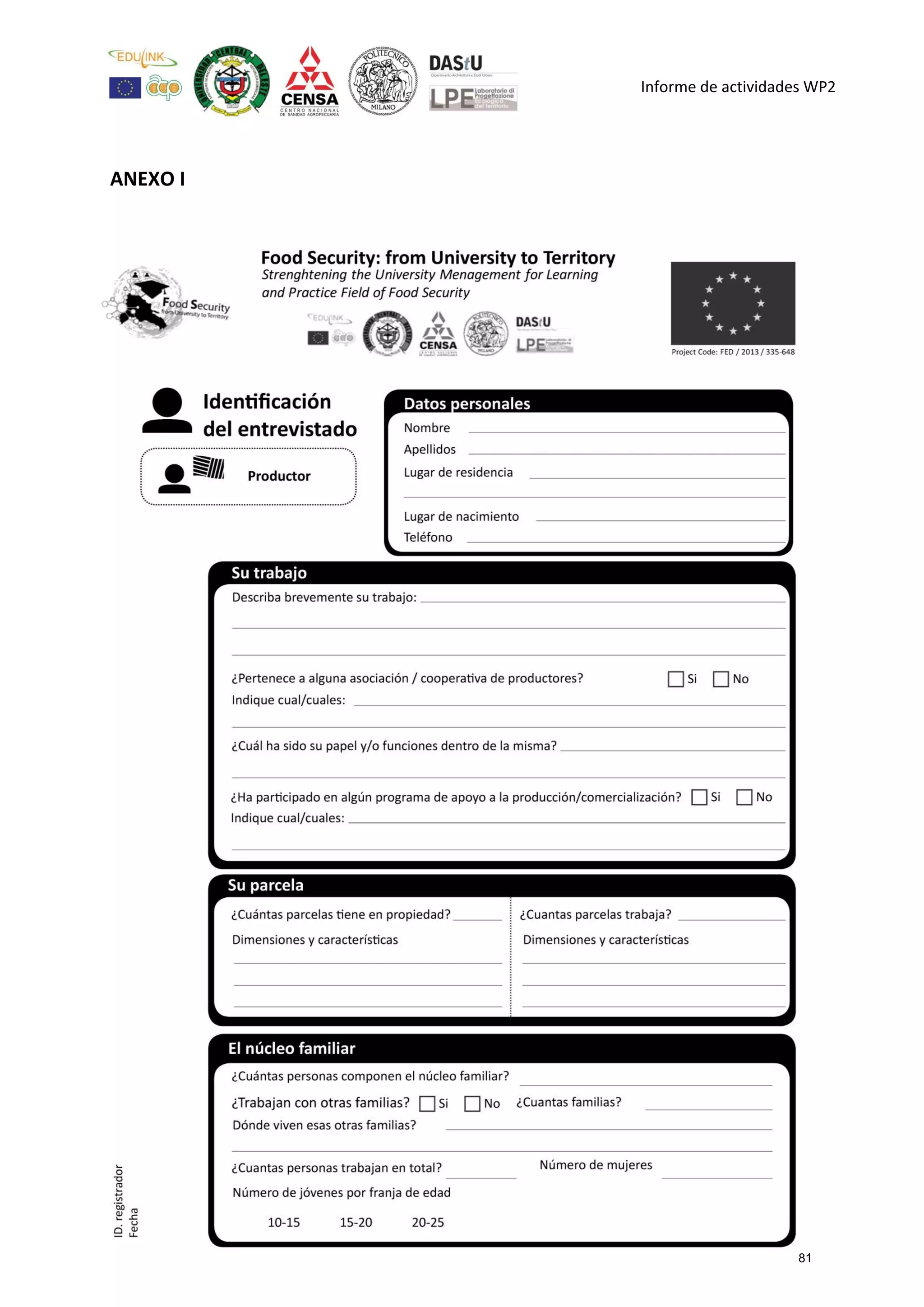 Informe de actividades WP2
ANEXO I
81
 