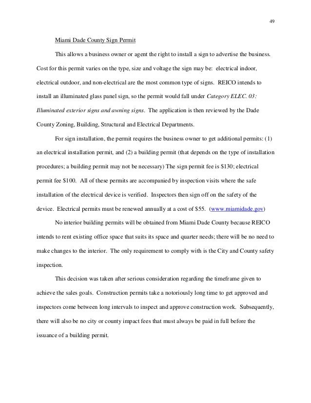 mba thesis miami dade count permit for passing out flyers
