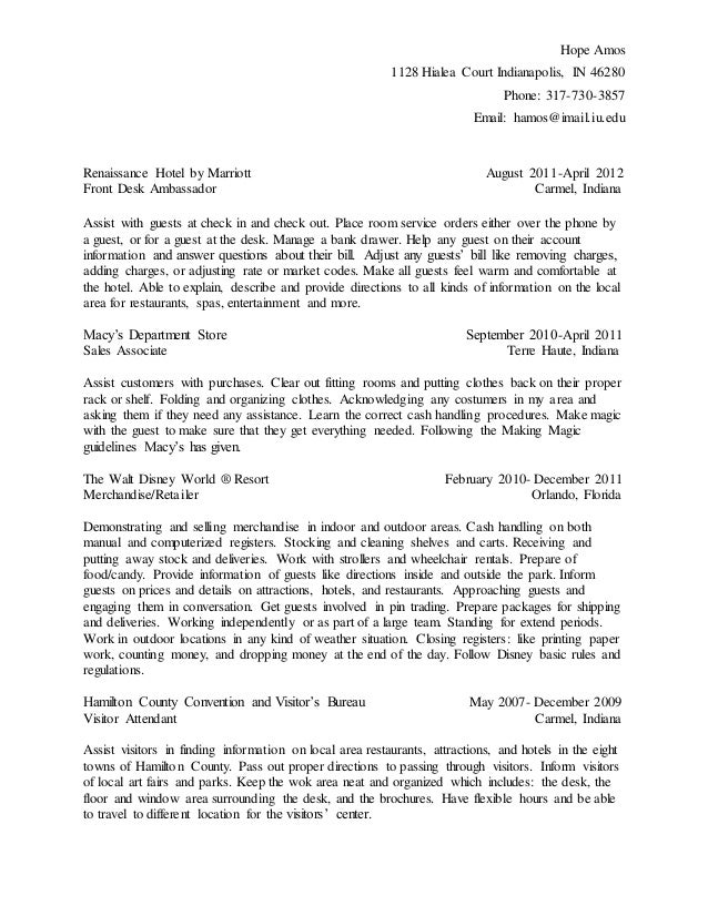 resume indianapolis