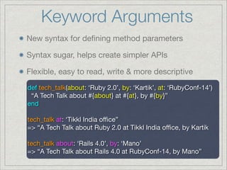 What's new in Ruby 2.0 | PDF