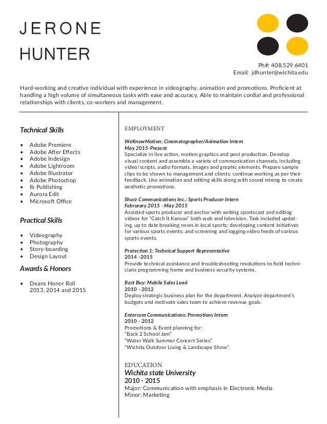 how to make a resume for an internship