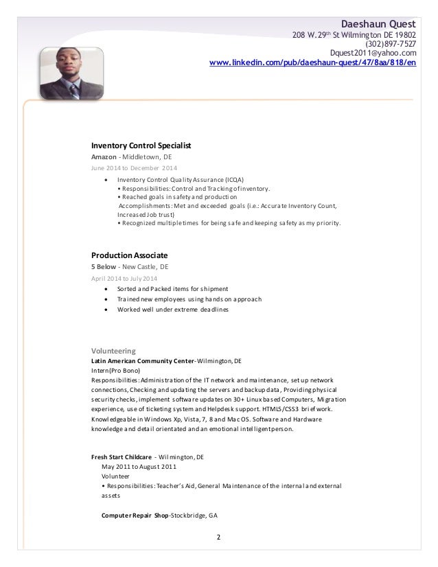 Daeshaun Quest Resume LACC