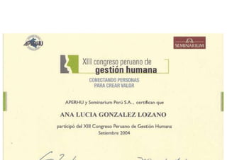 XII Congreso Peruano de Gestiòn Humana 2004